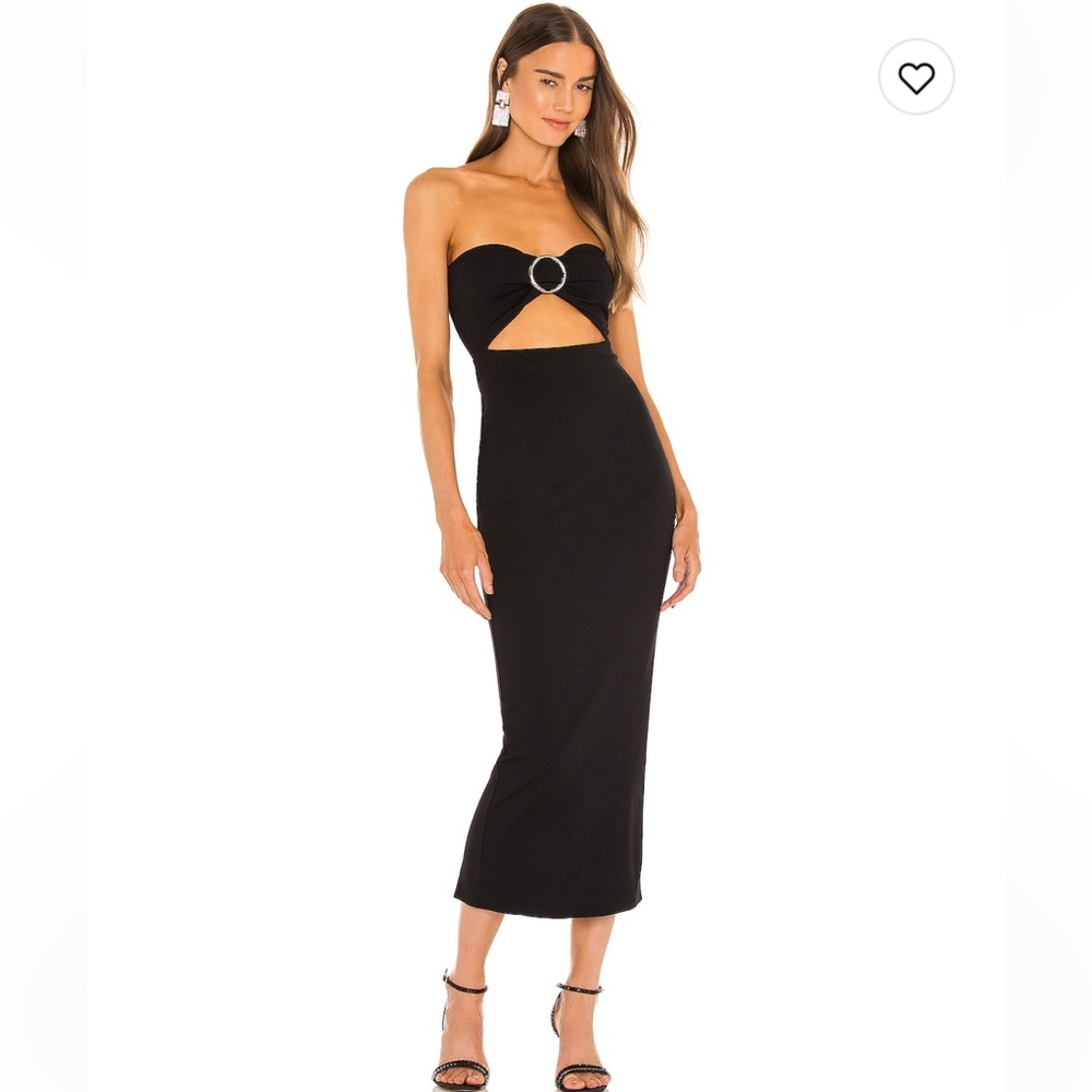 X Revolve Erin Midi Dress in Black